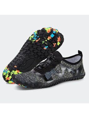 Sport.s Barefoot Water Shoes  Black Mesh Rubber Minimalist Hiking Trekking SZ 12